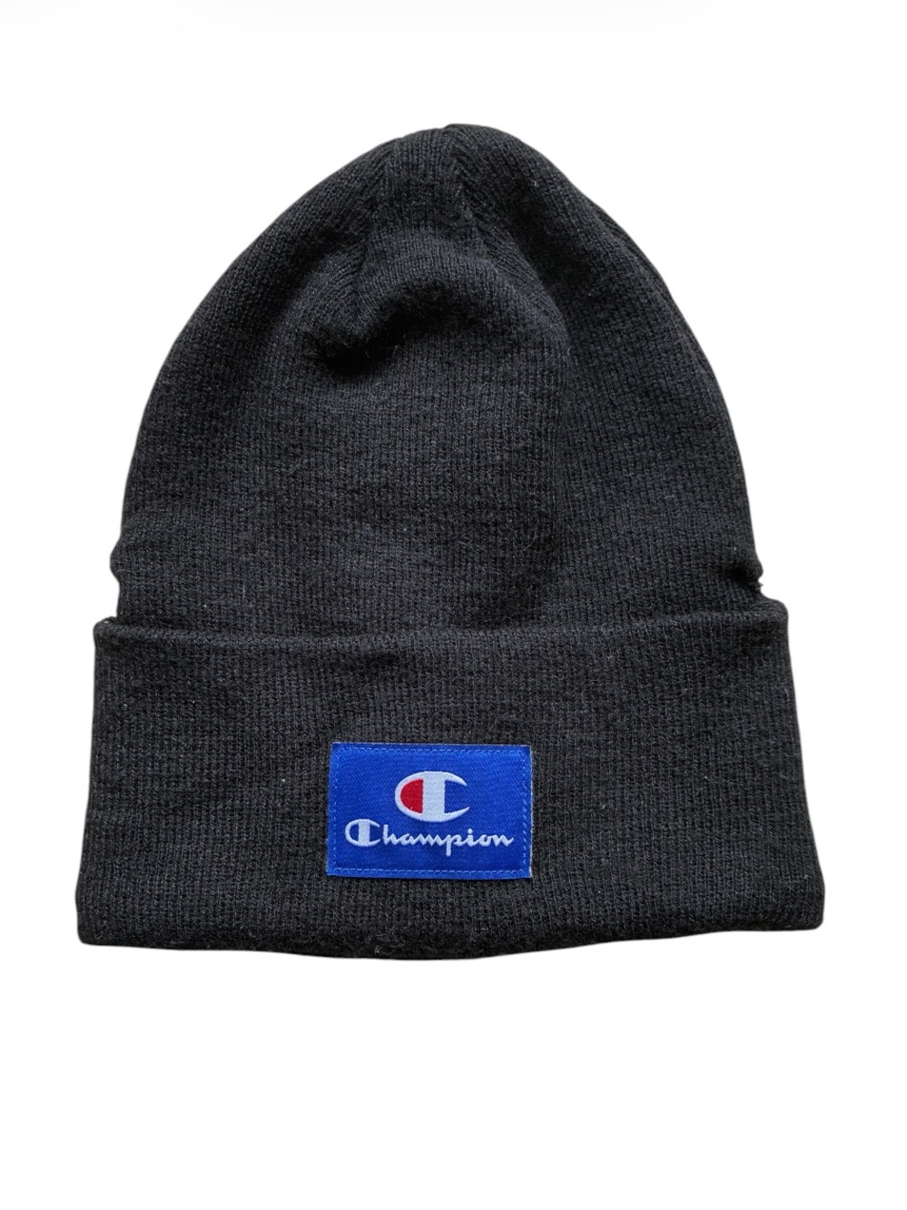 Champion Unisex Black Cuffed Knit Winter Beanie Hat Toque